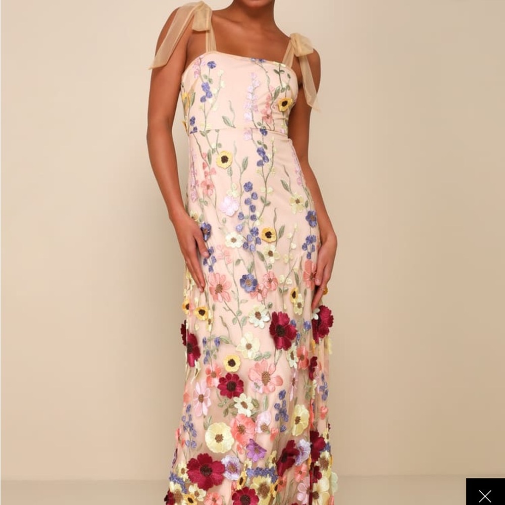 Lulu's White and Pink Flutter Sleeve Maxi Dress for Weddings